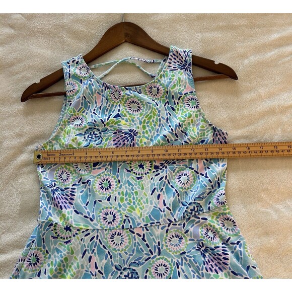 Lilly Pulitzer Girls Dress Size 16 Caprice Blue Ibiza Open Water Turtle Seashell - Picture 6 of 9